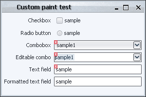 Validation overlay, paint()