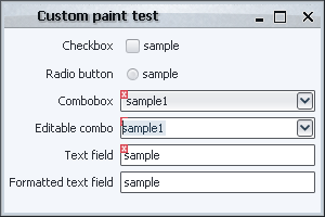 Validation overlay, paint() without repaint manager