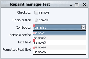 Validation overlay, repaint manager second try - problem