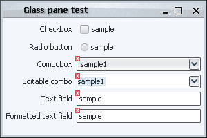 Validation overlay, glass pane with offsets