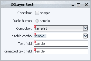 Validation overlay, JXLayer