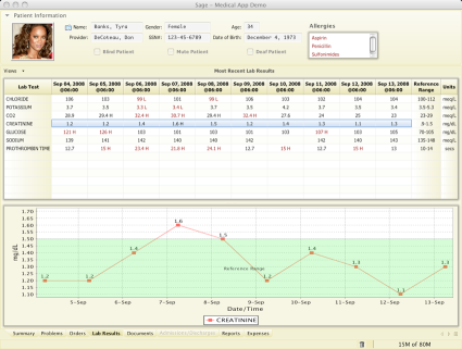 Sage Medical Application demo