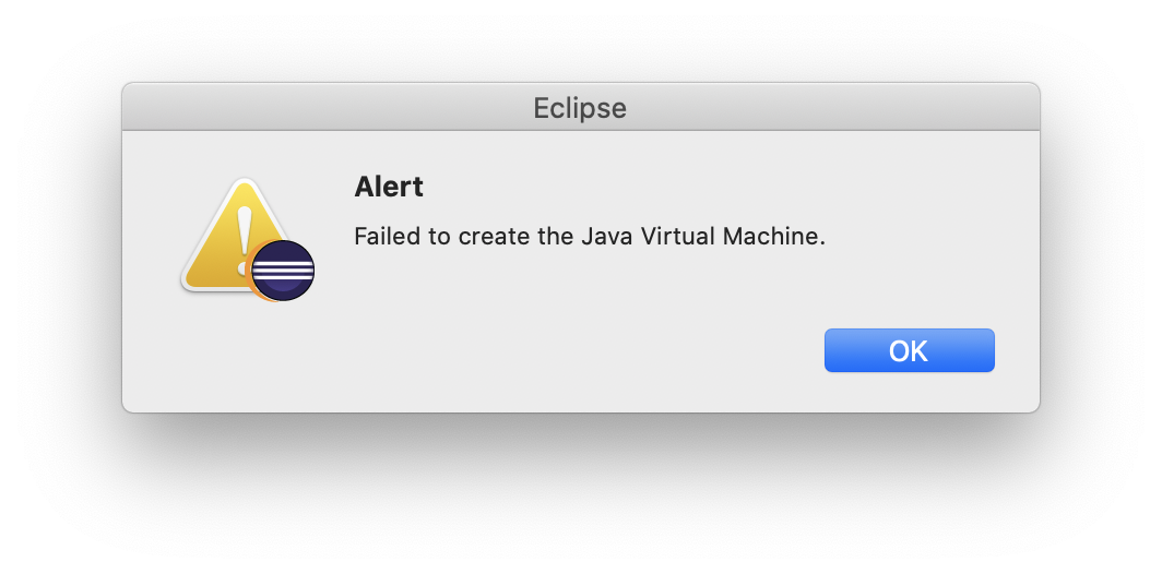 Fixing The Failed To Create The Java Virtual Machine Error On Eclipse Startup On A Mac Pushing Pixels